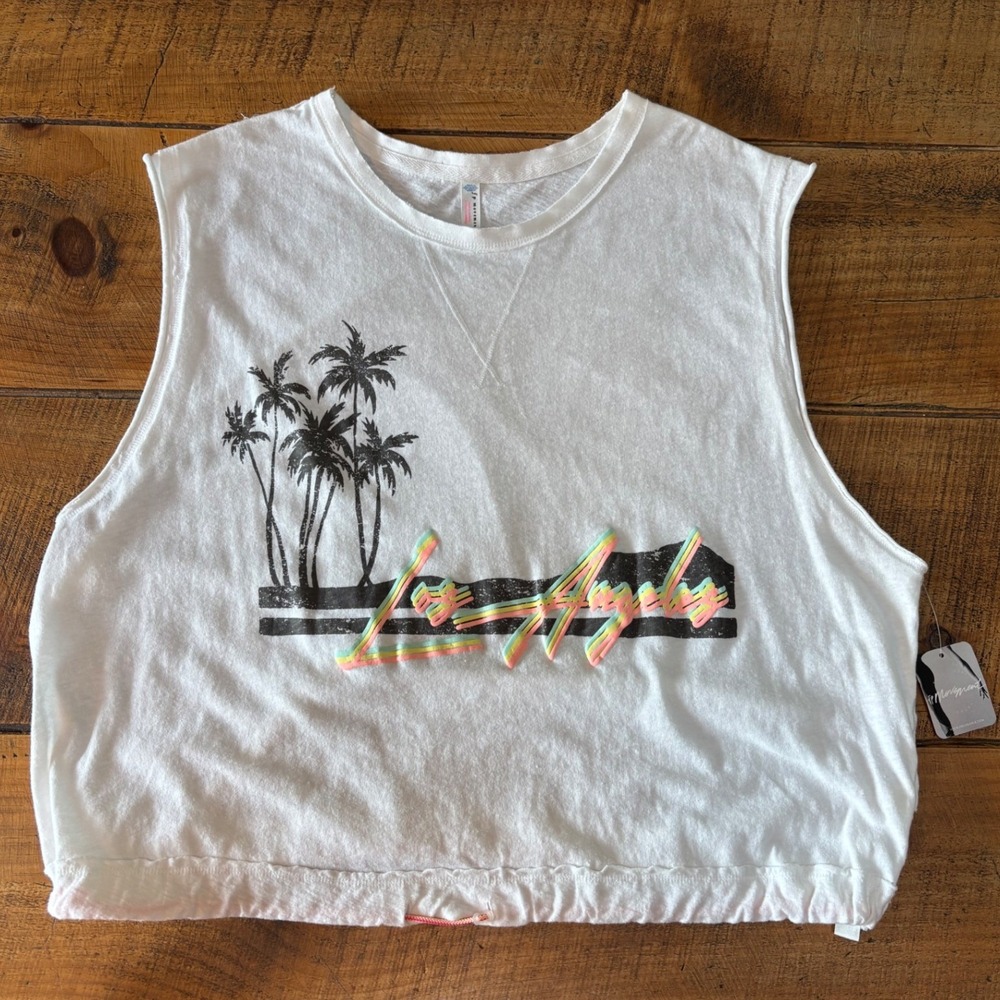 NWT Free People Movement Womens Bring The Heat Graphic Tee Los Angeles Medium